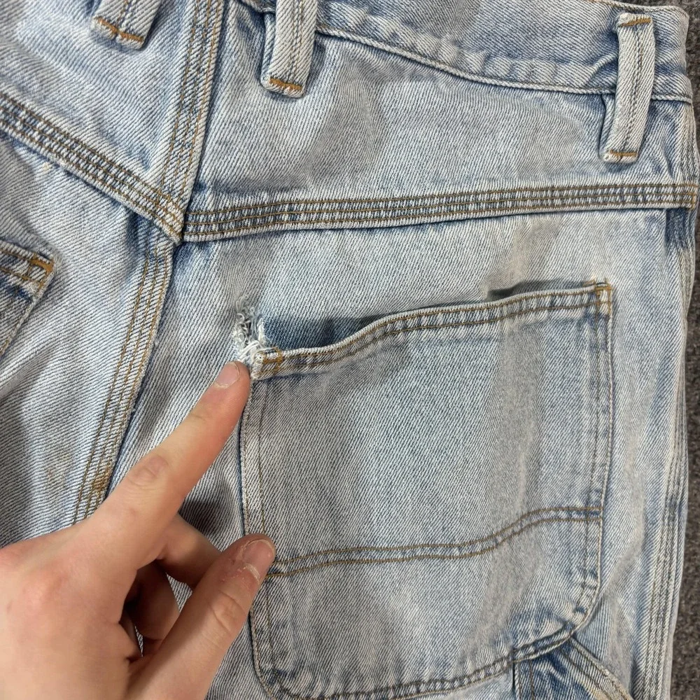 Unionbay Cargo Shorts Mens 34 Blue Light Wash Denim‎ Regular Fit Workwear Casual